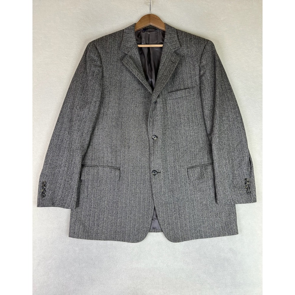 Brooks Brothers Blazer Men's 44R Gray 3 Button Suit Jacket Loro Piana Wool